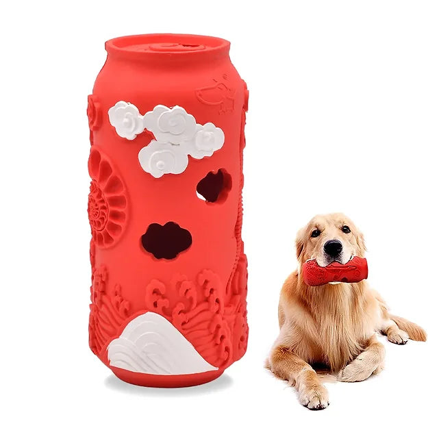 Cola Can Rubber Dog Chew & Treat Dispensing Interactive Dog Toy